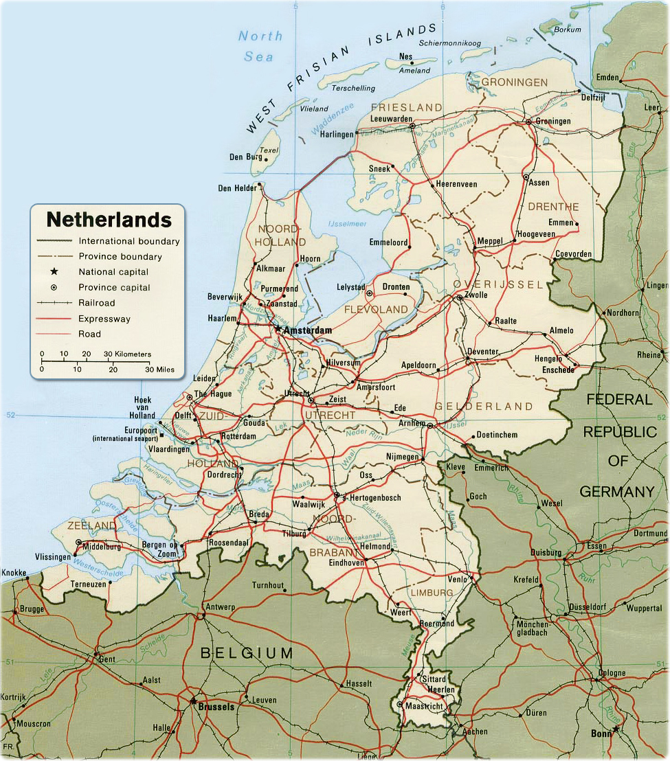 road map of the netherlands