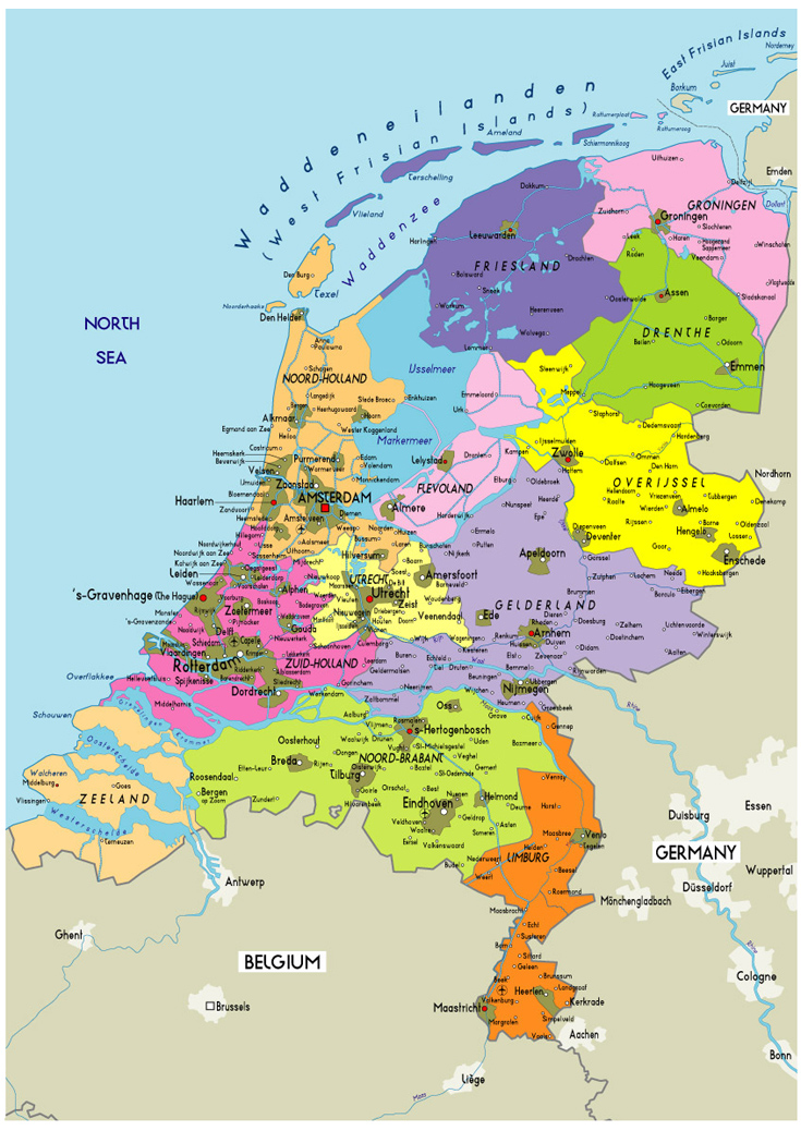 political map of the netherlands